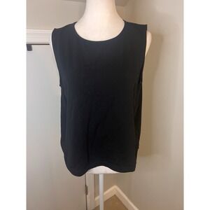 Eileen Fisher Black Cotton Spandex Tank Top Shell Medium